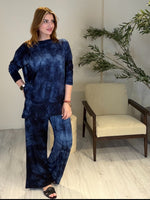 Asimetrik Tunikli Batik Takım Lacivert