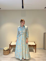 Aurelia %100 Pamuk Couture Elbise Mavi