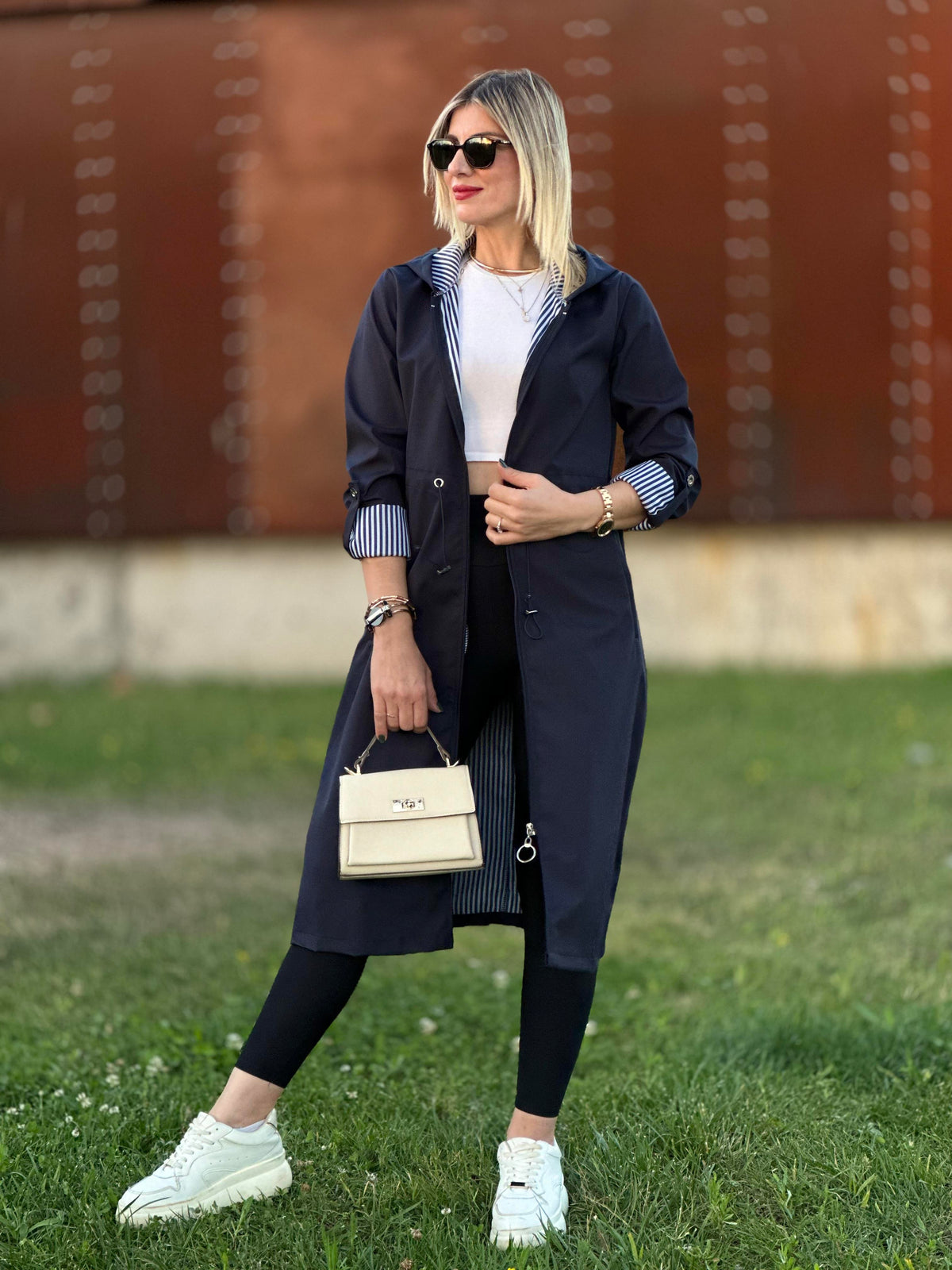 BONDİT STİL TRENÇKOT LACİVERT