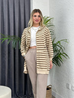 ÇİZGİLİ BASİC FERMUARLI SWEAT TUNİK KAHVE
