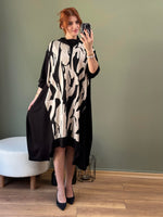 DEGAJE YAKA ASİMETRİK KESİM TUNİK ZEBRA DESEN
