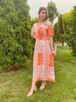DESENLİ BEL BAĞLAMALI GÖMLEK ELBİSE