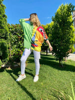 Desenli ve Meçli Oversize Gömlek Yeşil