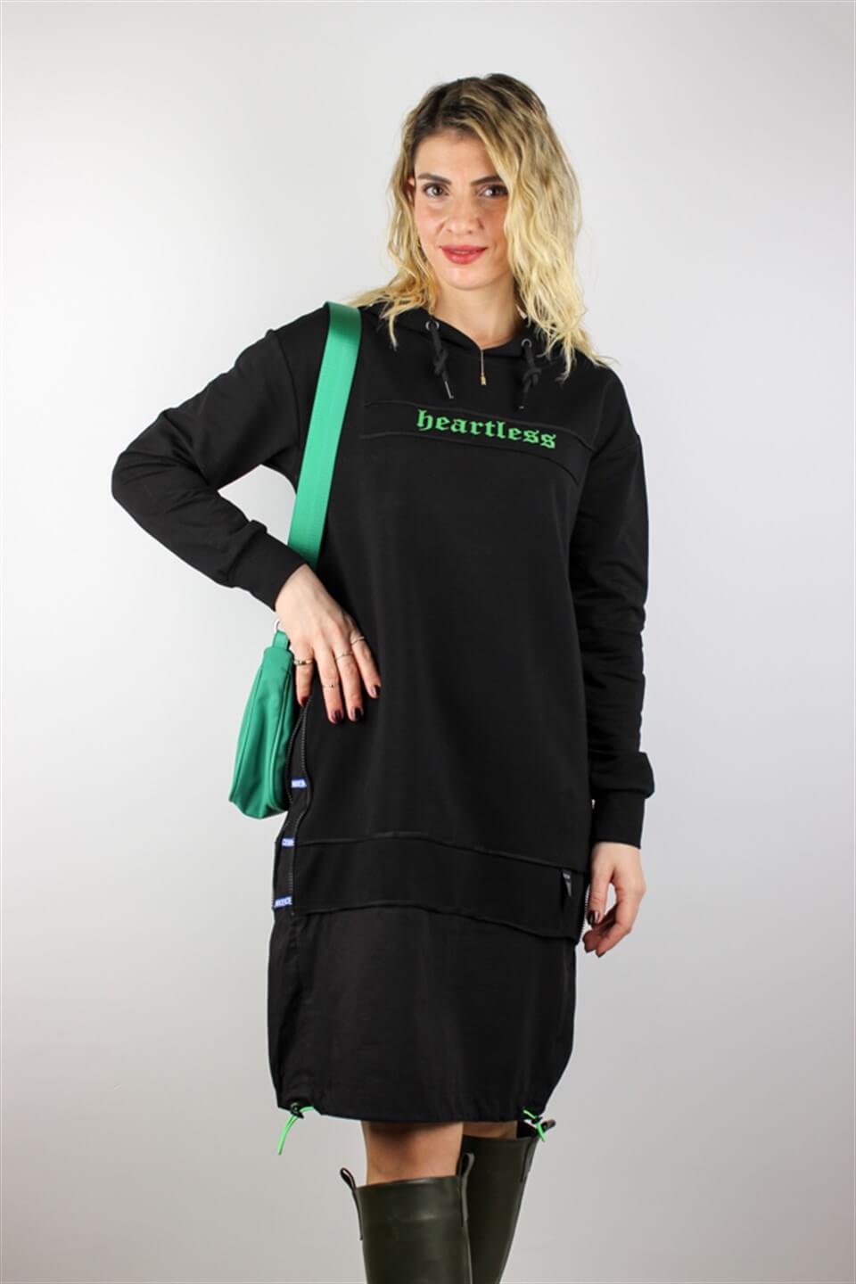 DETAY VE BASKI SWEAT ELBİSE HEARTLES