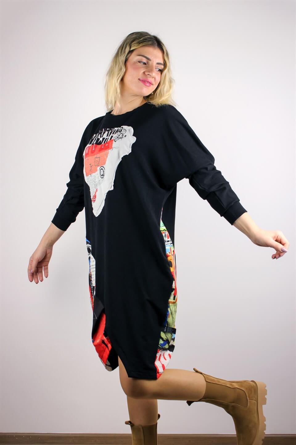 DETAYLI ÖZEL KESİM SWEAT ELBİSE