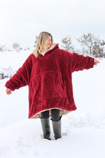 DEV POLAR SWEAT KREM VE BORDO