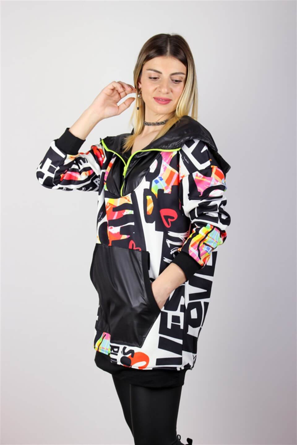 DİJİTAL BASKILI SWEAT CEKET