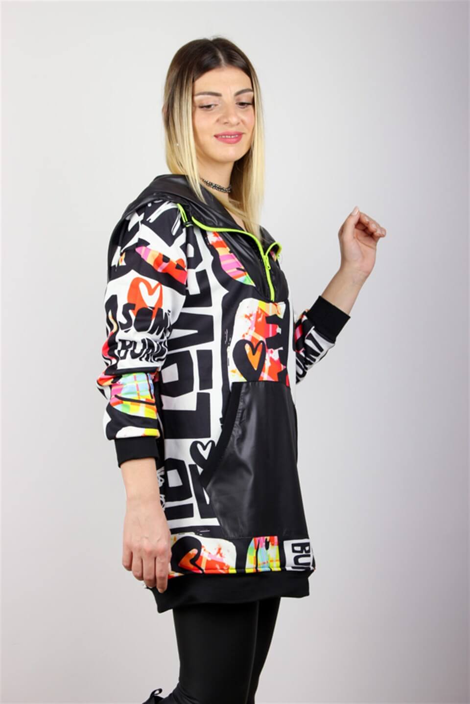 DİJİTAL BASKILI SWEAT CEKET