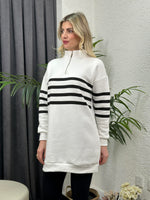 DİK YAKA FERMUARLI ÜÇ İPLİK SWEATSHIRT SİYAH