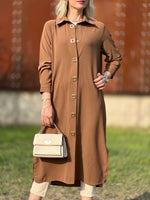 DUBLE KREP GOLD DETAY KAP KAHVE