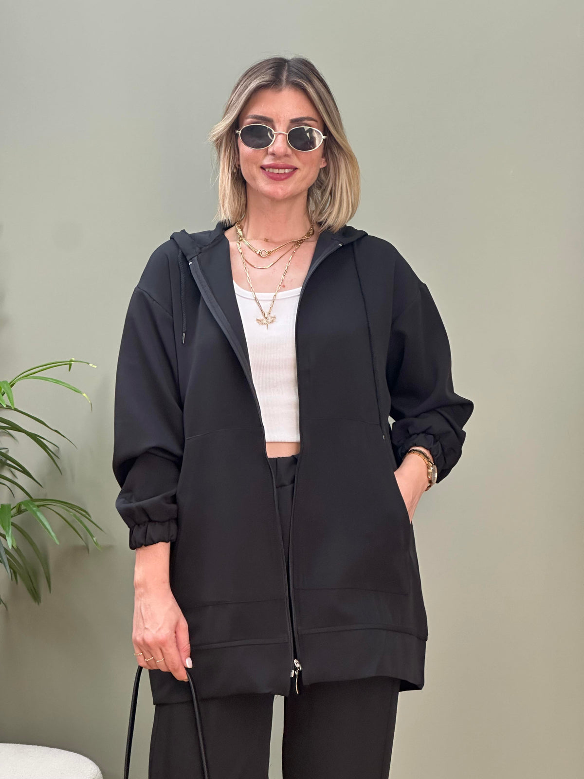 DUBLE KUMAŞ İKİLİ TAKIM SİYAH
