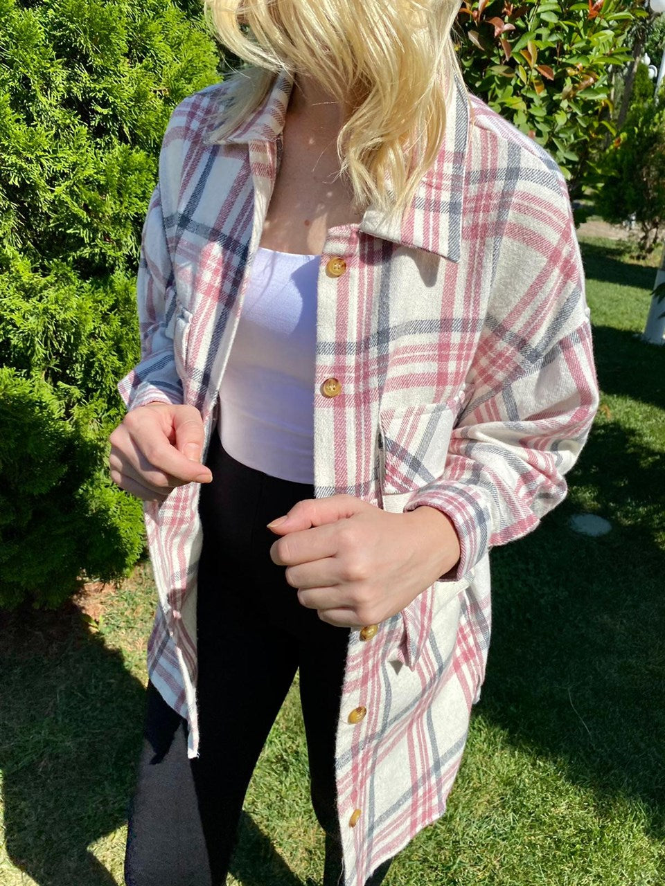 EKOSELİ OVERSİZE GÖMLEK PEMBE