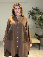 AceSo Atelier | Natura Fisto Keten Gabardin Tunik Kahve