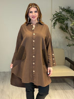 AceSo Atelier | Natura Fisto Keten Gabardin Tunik Kahve