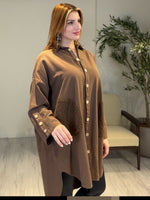 AceSo Atelier | Natura Fisto Keten Gabardin Tunik Kahve