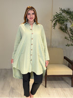 AceSo Atelier | Natura Fisto Keten Gabardin Tunik Yeşil