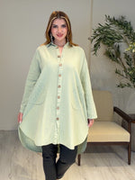 AceSo Atelier | Natura Fisto Keten Gabardin Tunik Yeşil