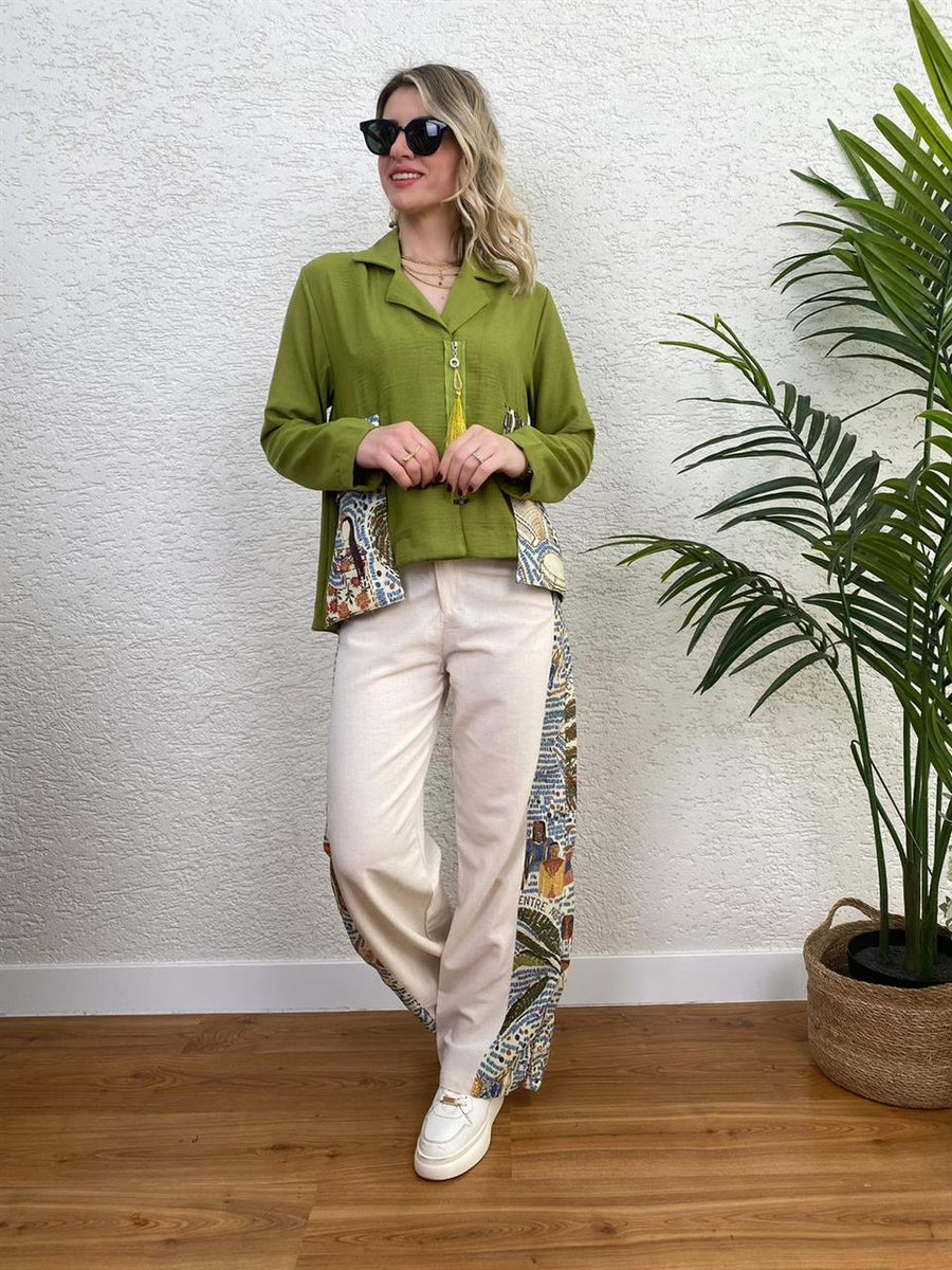 FERMUARLI KETEN TASARIM CEKET MODEL 4