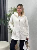 FERMUARLI PELUŞ HIRKA BEYAZ