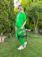 GABARDİN KUMAŞ PANTOLON YELEK İKİLİ TAKIM YEŞİL