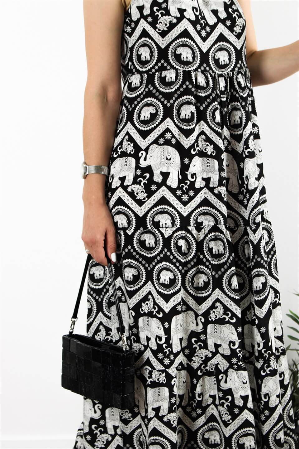 HALTER YAKA VİSKON ELBİSE MODEL 1