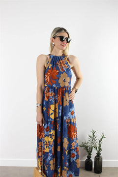 HALTER YAKA VİSKON ELBİSE MODEL 5