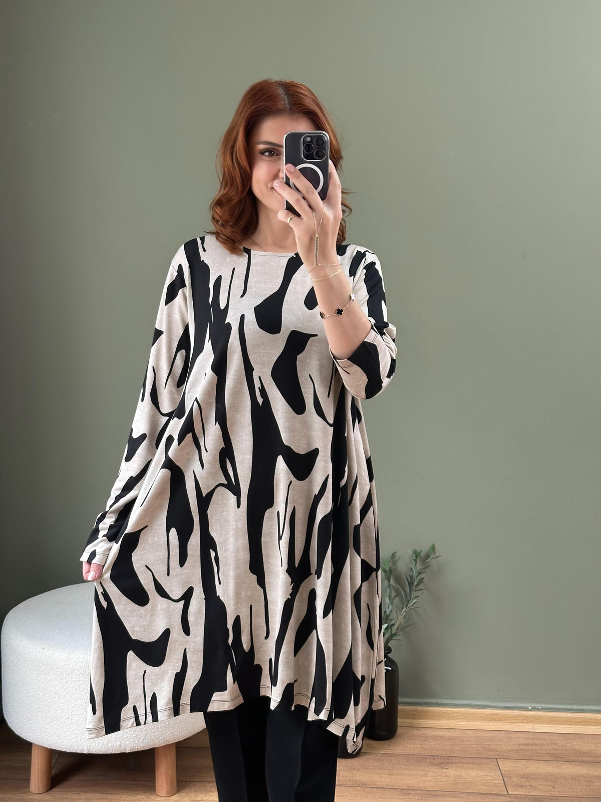 İKİ İPLİK PAMUKLU TUNİK ZEBRA  DESEN