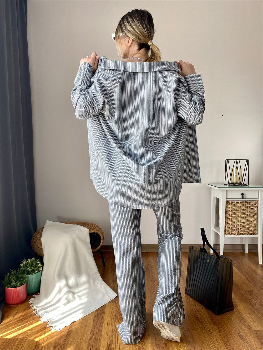 İKİLİ KETEN PANTOLON GÖMLEK TAKIM