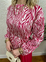 İKİLİ TAKIM ETEK VE BLUZ ZEBRA DESEN PEMBE