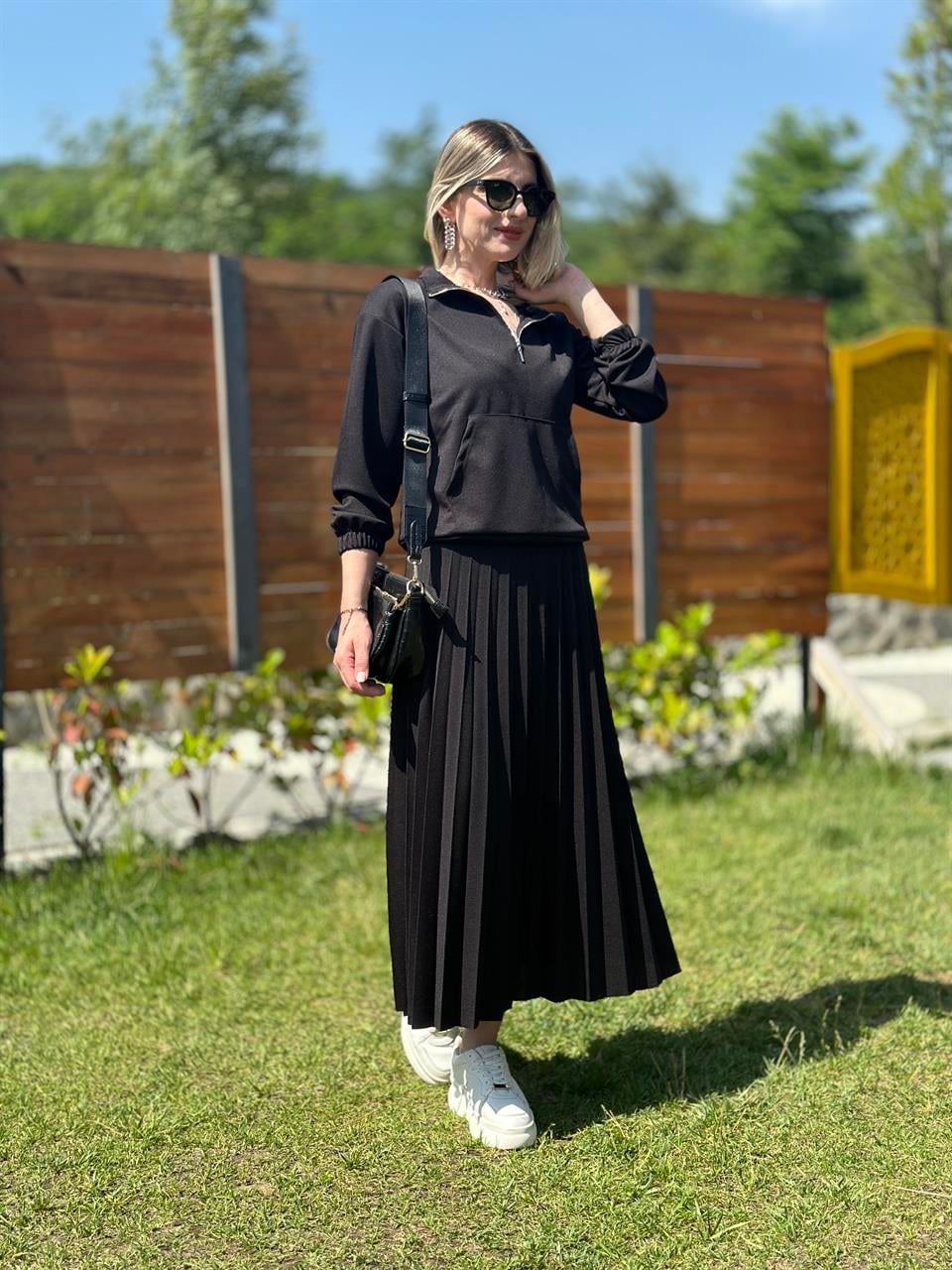 İKİLİ TAKIM ETEK VE SWEAT SİYAH