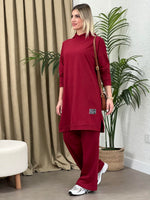 İKİLİ TAKIM UZUN SWEAT BORDO