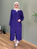 İTALYAN VİSKON BOYDAN DÜĞMELİ ELBİSE MOR