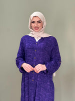 İTALYAN VİSKON BOYDAN DÜĞMELİ ELBİSE MOR