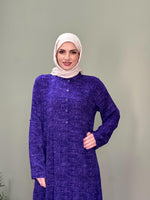 İTALYAN VİSKON GÖMLEK YAKA KOL KATLAMALI ELBİSE MOR