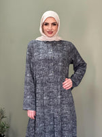 İTALYAN VİSKON GÖMLEK YAKA KOL KATLAMALI ELBİSE ANTRASİT