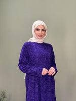 İTALYAN VİSKON GÖMLEK YAKA KOL KATLAMALI ELBİSE MOR