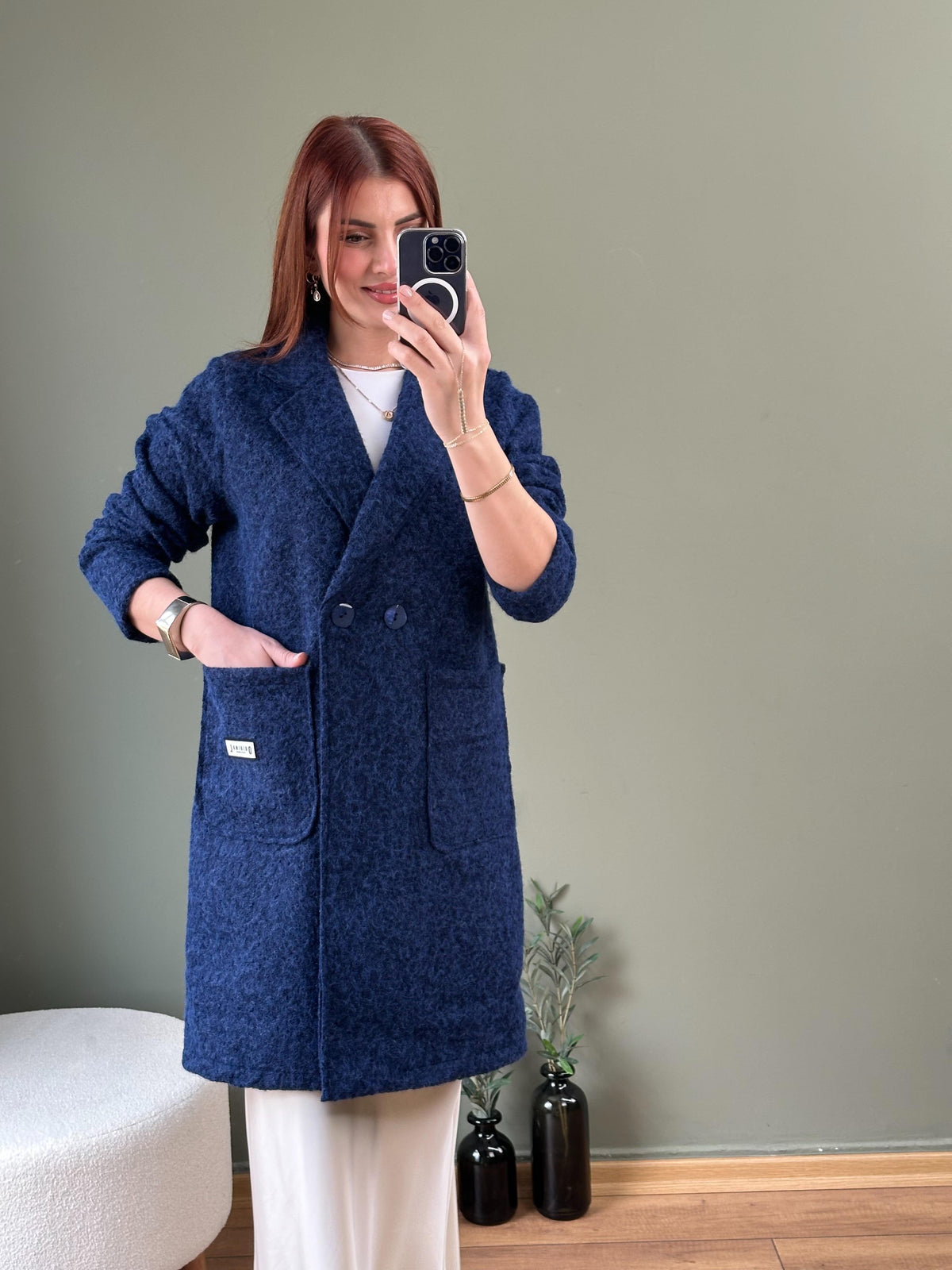 İTHAL BUKLET BLAZER KABAN  LACİVERT