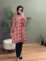 ITHAL MODEL GÖMLEK YAKA DÜĞMELİ CEPLİ ELBISE GÜL