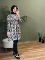 ITHAL MODEL GÖMLEK YAKA DÜĞMELİ CEPLİ ELBISE MAVİ