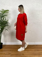 KIRMIZI ARMALI SWEAT TUNİK MODEL