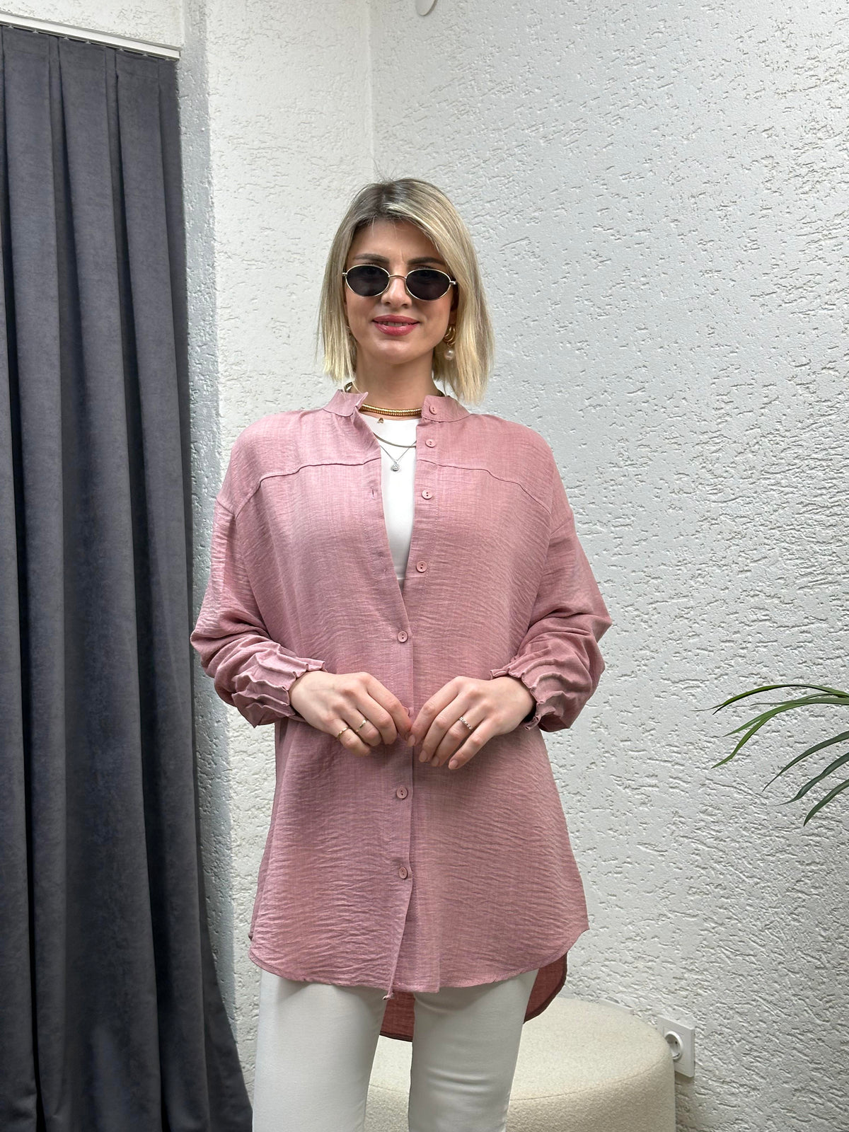 GÜL KURUSU KOL NEVRÜR GÖMLEK