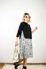LEOPAR DESENLİ UZUN ELBİSE