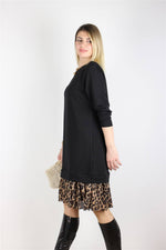 LEOPAR DETAYLI ELBİSE