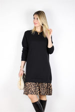 LEOPAR DETAYLI ELBİSE