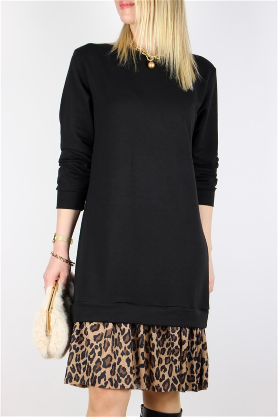 LEOPAR DETAYLI ELBİSE