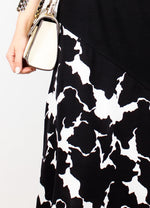 LİKRALI TAŞ DESENLİ SİYAH ELBİSE