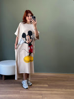 MICKEY BASKILI PAMUK PENYE ELBİSE TAŞ