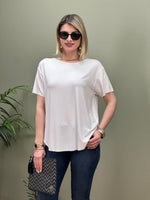 MODAL KUMAŞ LAZER KESİM  T-SHIRT BEYAZ