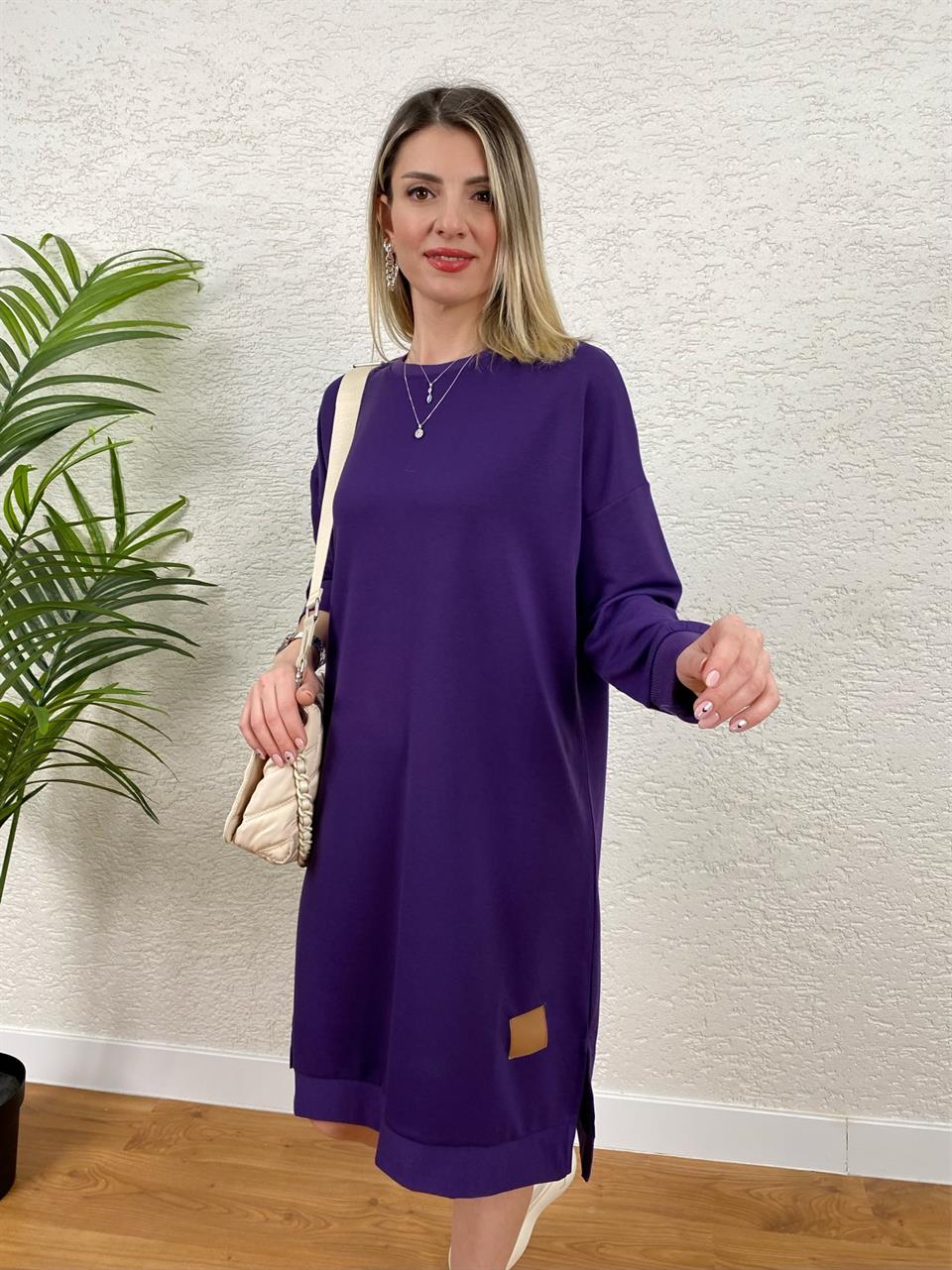 MOR ARMALI SWEAT TUNİK MODEL