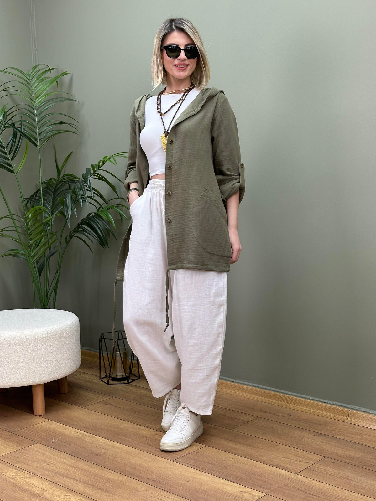 MUSLİN PANTOLON BEYAZ